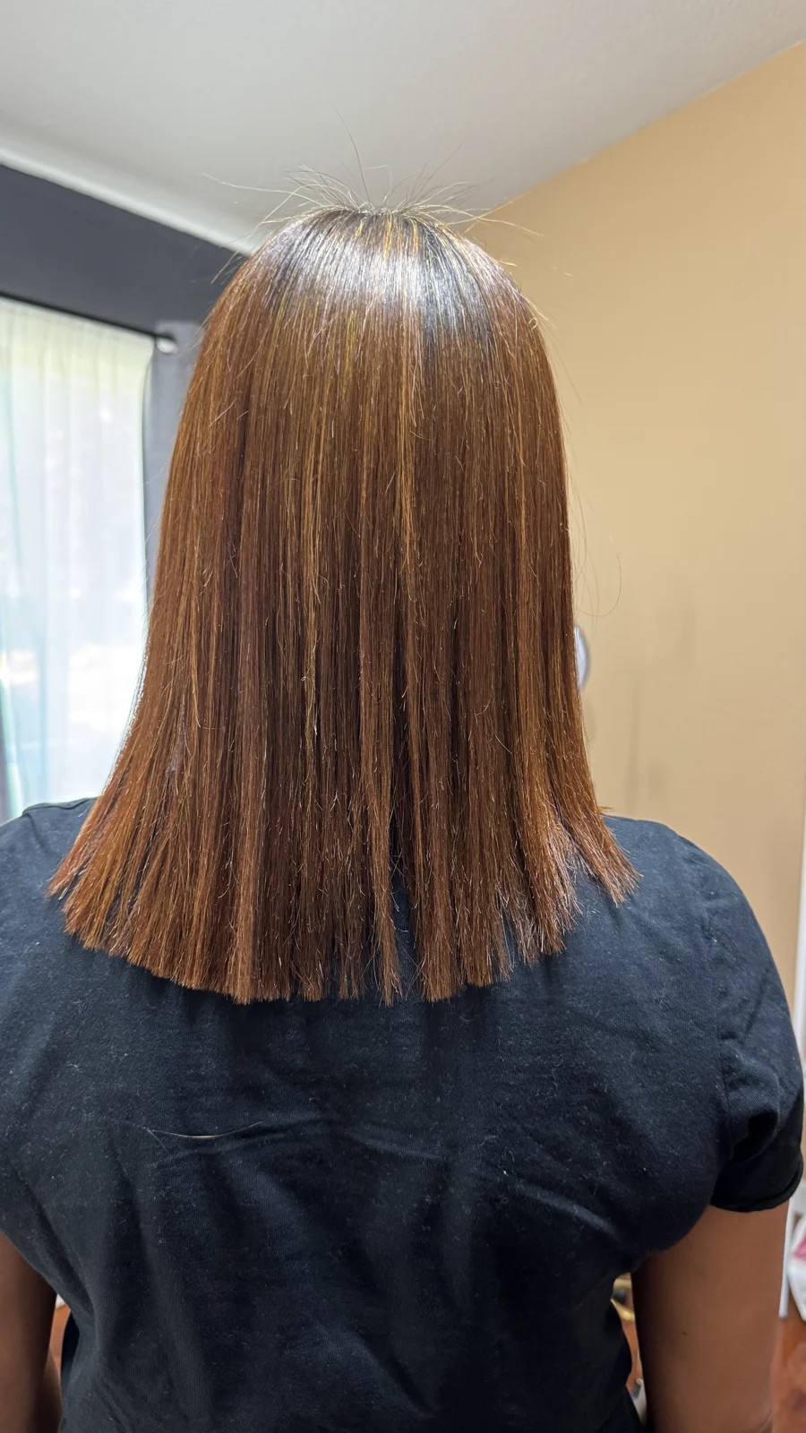 Cabelo liso com brilho